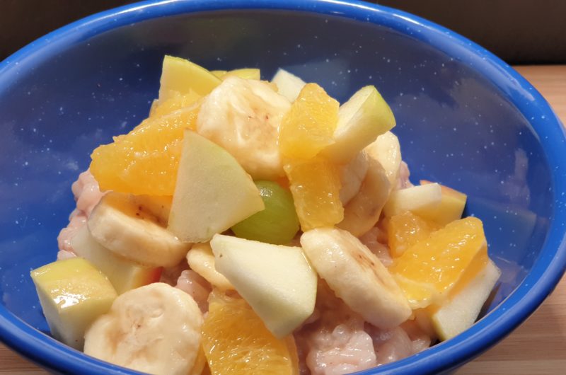 Milchreis mit Obstsalat